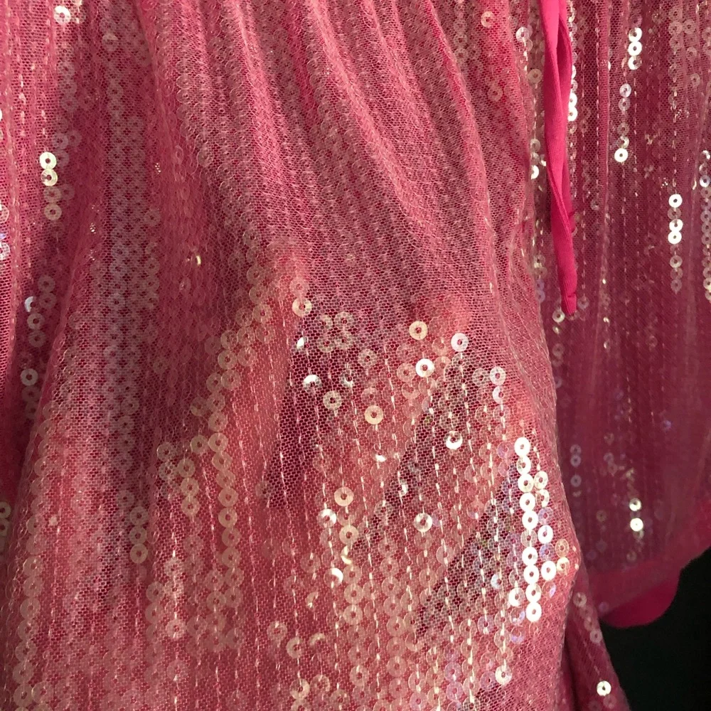 Victoria’s Secret Swim Sequin Forever Pink Boyfriend Shirt Dress and Shorts Set